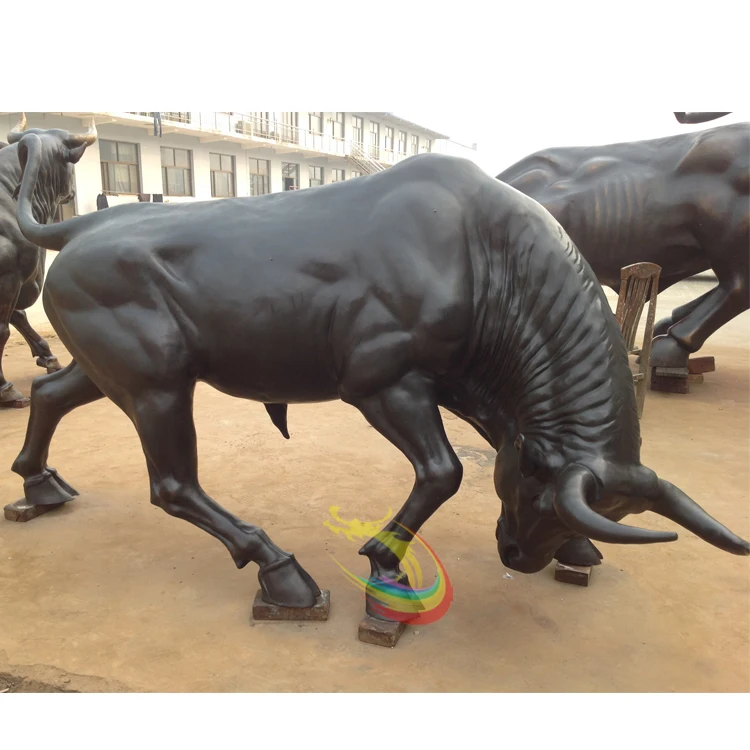 Life Size Spanish Fighting Bull Bronze Sculptures Bullfight Sculpture