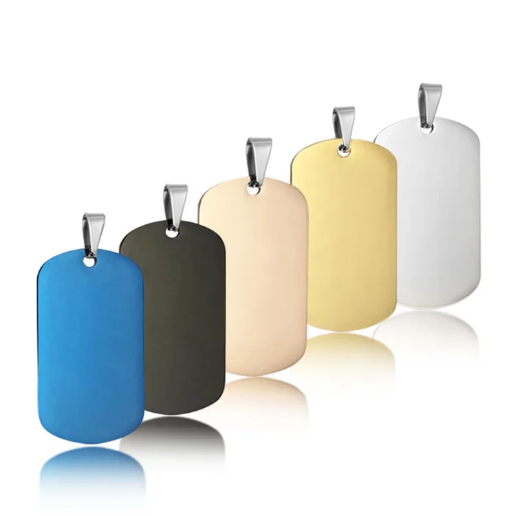 China Wholesale Custom Design Stainless Steel Necklace Pendant Titanium Steel  Blank Sports Necklace Dog Tag