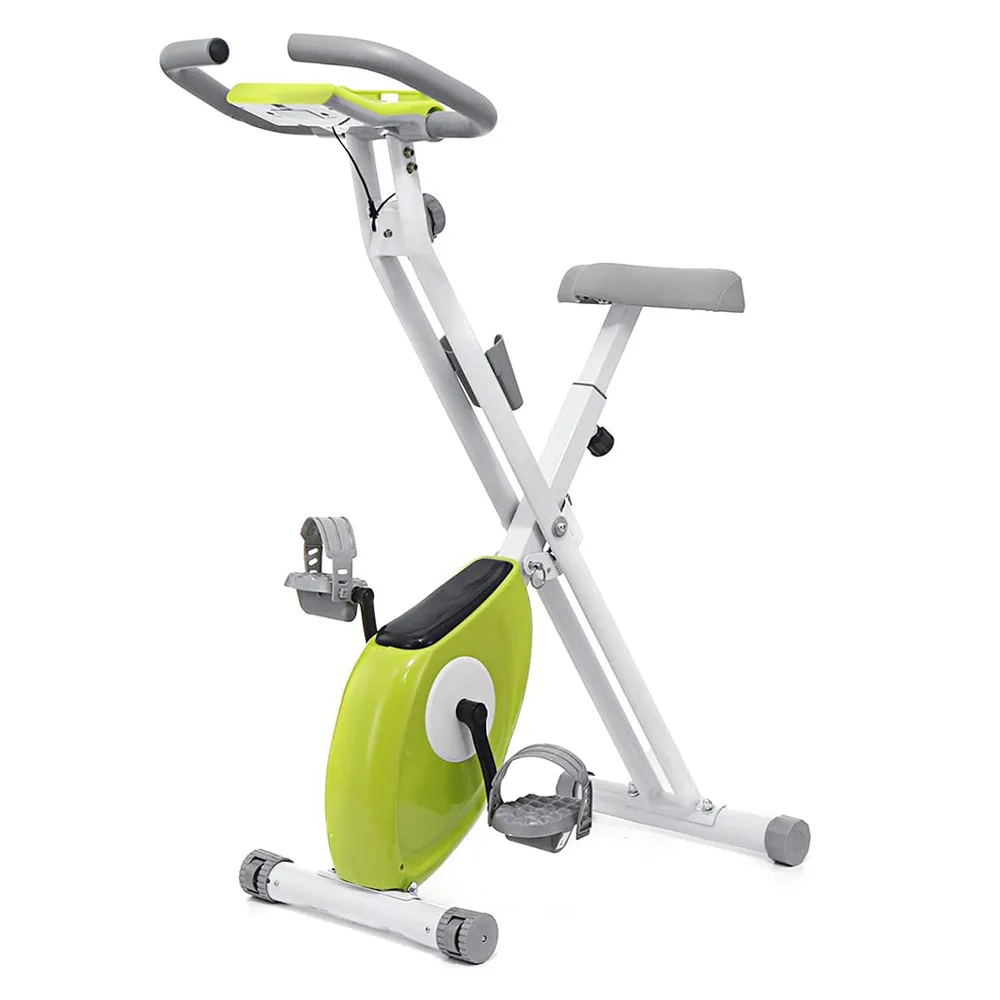 Silent Indoor Folding Magneto Exercise Bike with Monitor Flywheel Resistance Adjustment Features