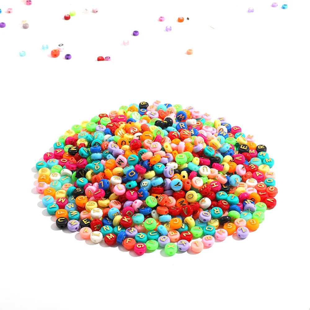 Acrylic numerals English letters alphabet beads DIY children beads accessories 10mm loose beads