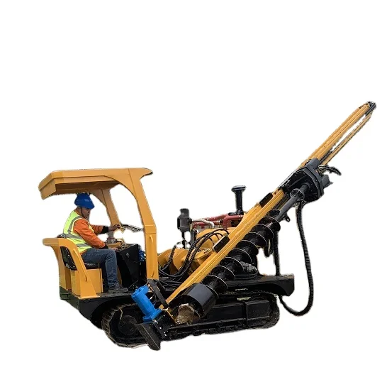 Earth auger screw pile driver