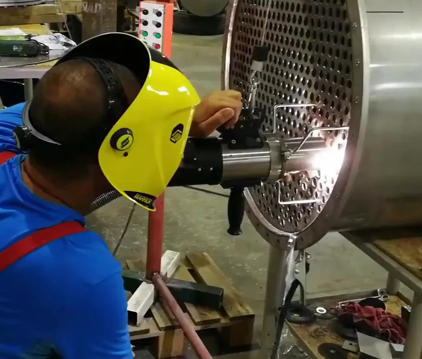
Pipe welding by automatic TIG orbital welding machine and automatic welding machine 