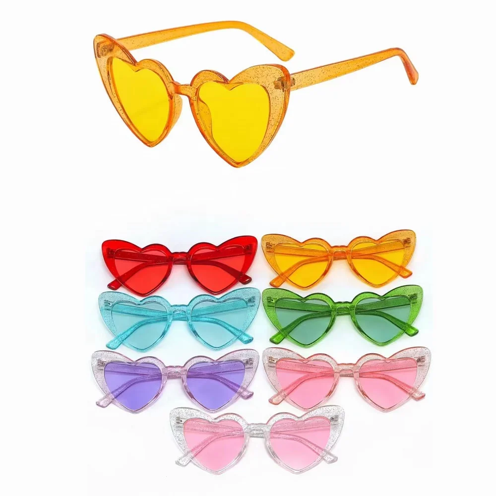 Custom Pearl cute Heart Shaped women fashion  plastic sunglasses