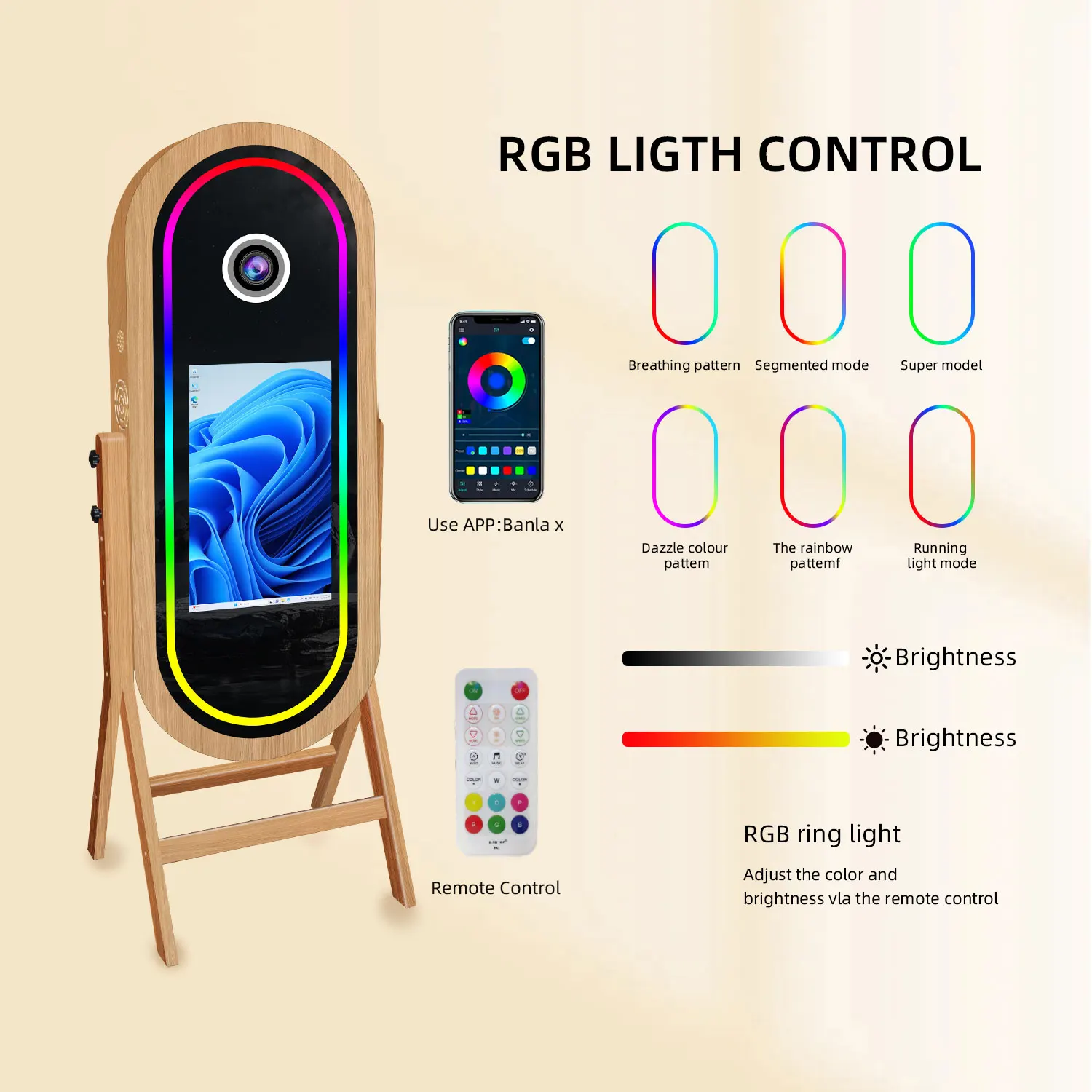 Best Wooden Mirror Photo Booth  DSLR Camera Printer Photobooth Machine Selfie Touch Screen Digital Wood