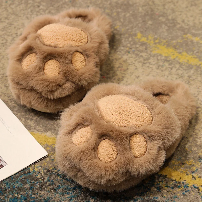 Custom Women Cute Fuzzy Claw Monster Slippers Shoes Animal Claw Paw Slippers Stuffed Funny Bear Paw Slippers
