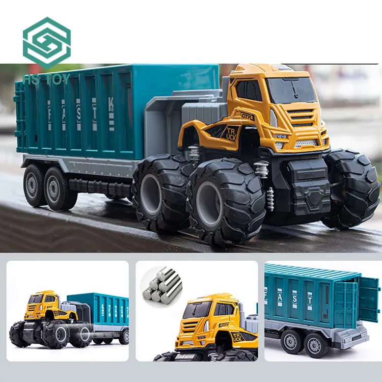 Игрушка HS Coche De Juguete 4WD Инерционная металлическая модель автомобиля из сплава литый под давлением грузовик и трейлер Распродажа игрушек