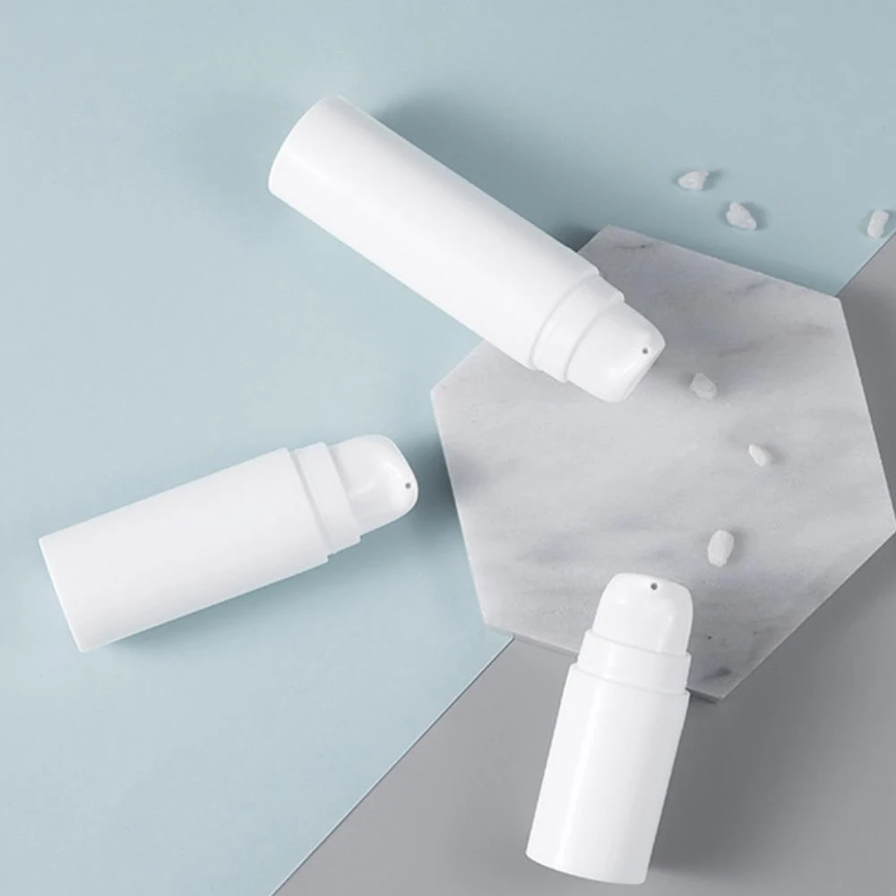 Mini Sample bottle PP plastic white 5ml airless cosmetic pump bottle for lotion serum