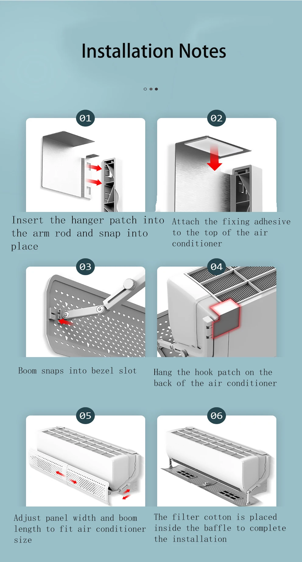 Household retractable air conditioner windshield 57-105cm wall-mounted air conditioner wind deflector ac accessories