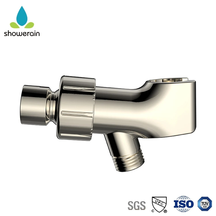 Adjustable Shower Arm Bracket Handheld Shower Wall Mount Bracket with Hose Outlet for Showerhead