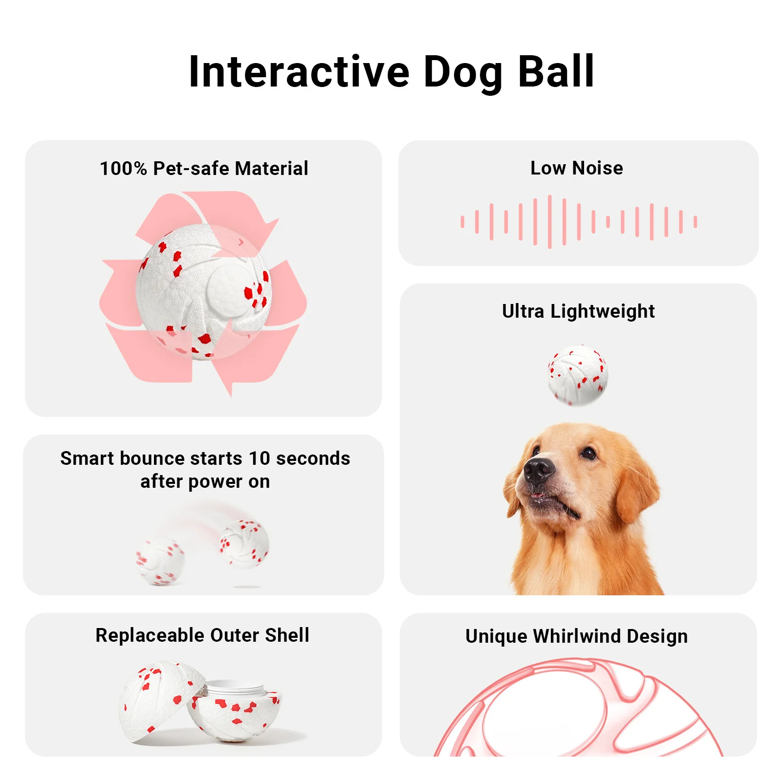 Cheerble New Version Smart Interactive Vibrant Life Intelligent Waterproof Unbreakable Automatic Dog Entertainment Ball Toy