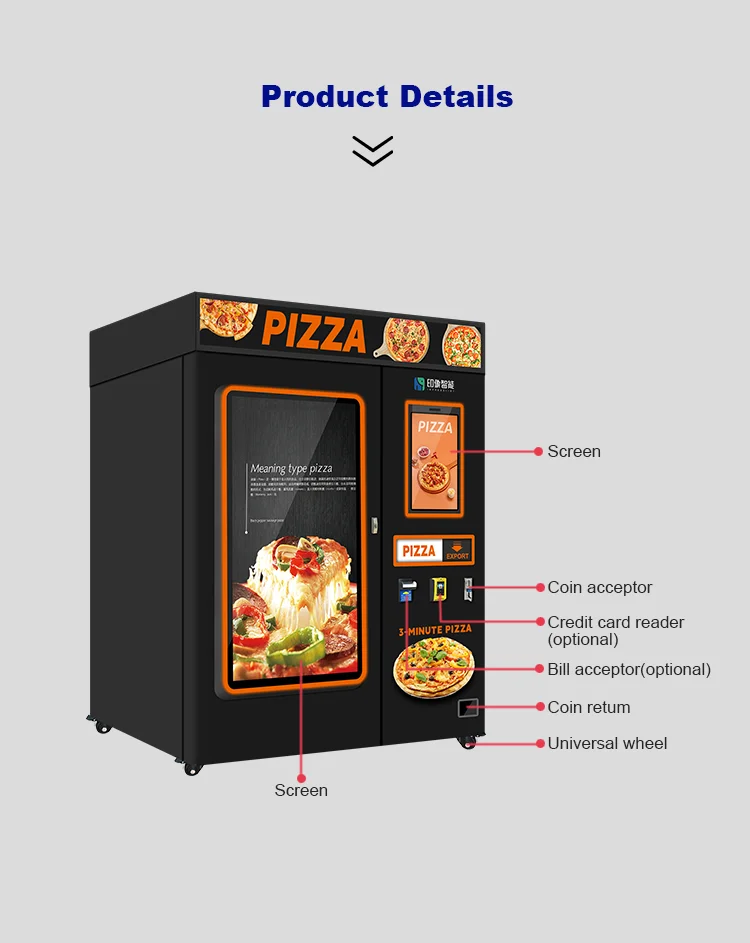 Instant Pizza Anytime Quick and Delicious Vending Machine With Assorted Options Self Service Coin Operated Pizza Vending Machine