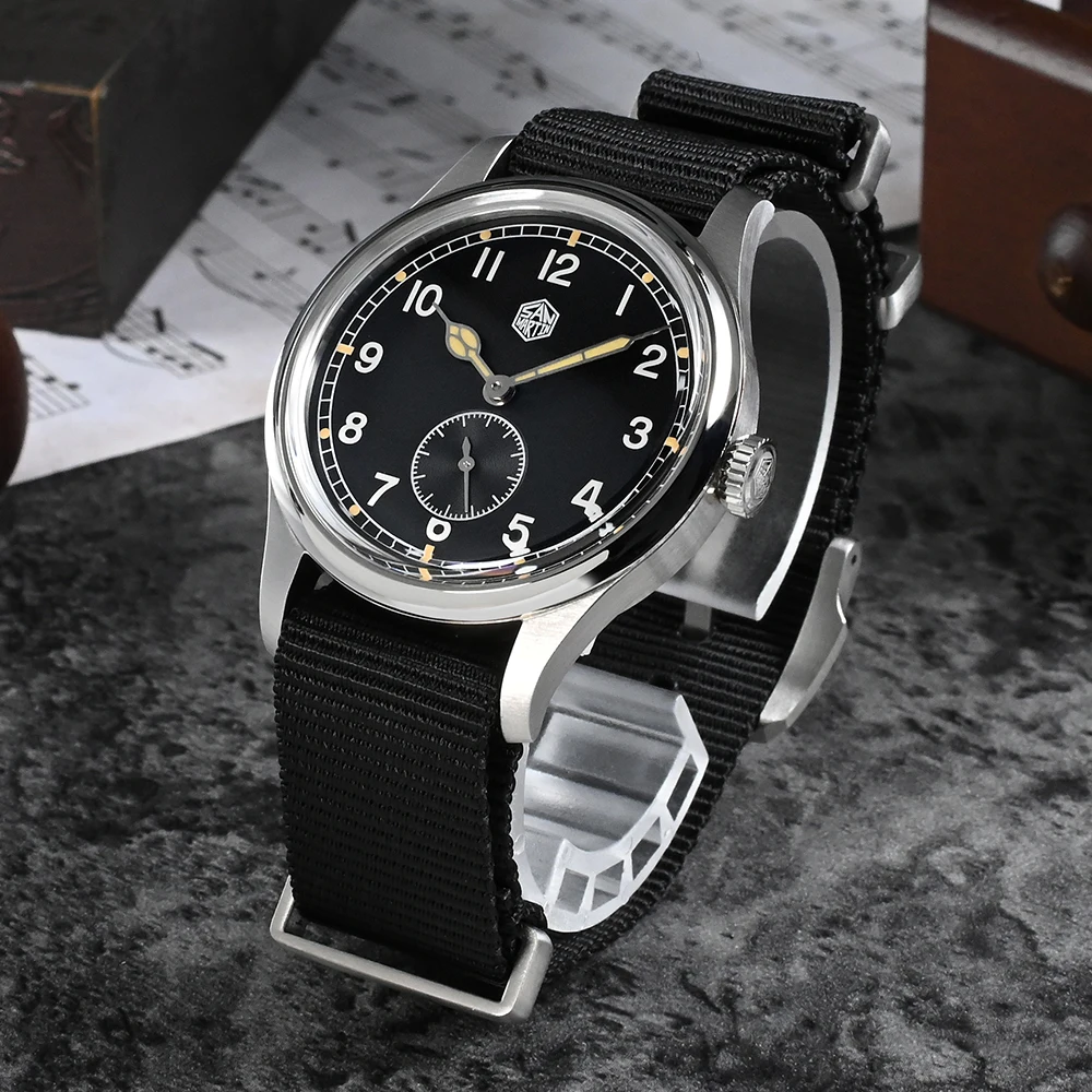 Rts stock free ship san martin dome glass Classic Vintage Luxury sport quartz 316L stainless steel pilot watch for sale