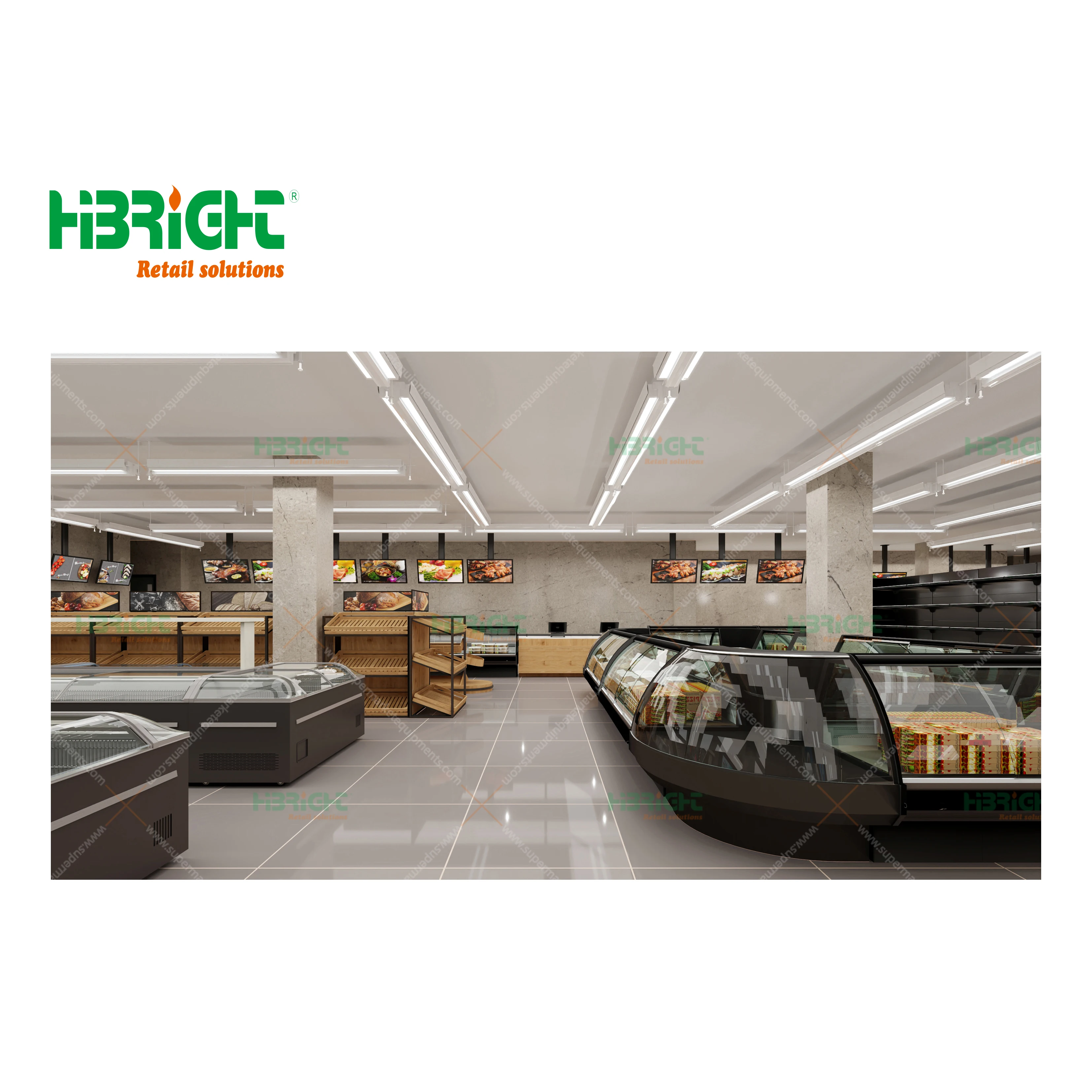 Commercial Supermarket Equipment Shelves Display Retail Solution Layout Design