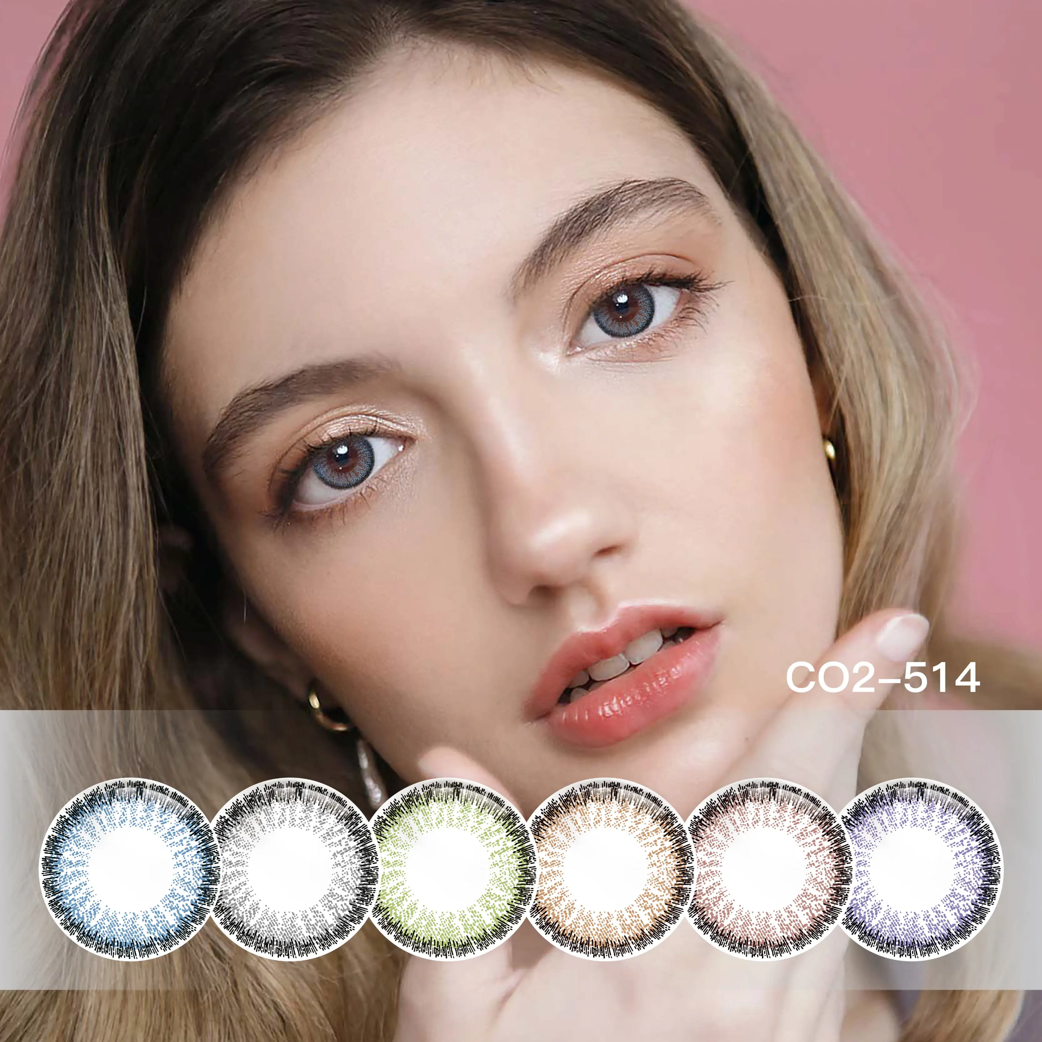 CO2-514 Blue Color Lens Hot Selling Color Contact Lens Wholesale Price Monthly Contact New Arrival