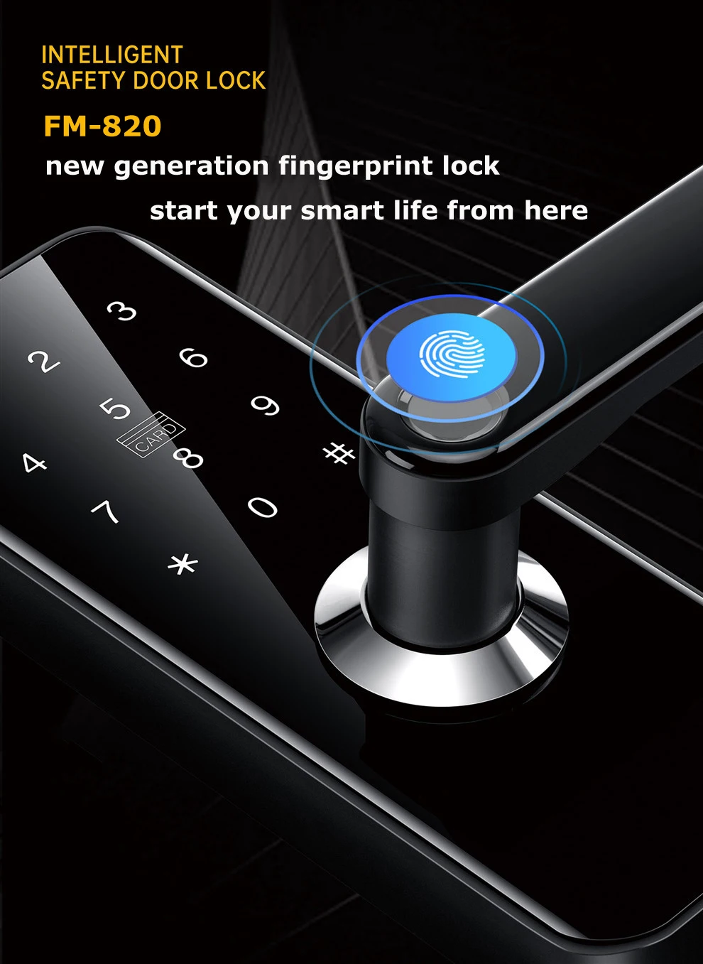 Hot Sale High Quality Waterproof Weatherproof Wifi APP Fingerprint Code Smart Electronic Door Lock for Wood Door