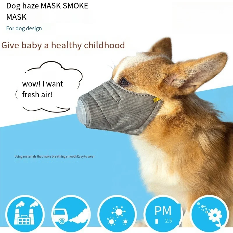 Wholesale Adjustable Pet Masks Dog Respirator Muzzle Dog Mouth Mask Filter Anti Dust Gas Pollution