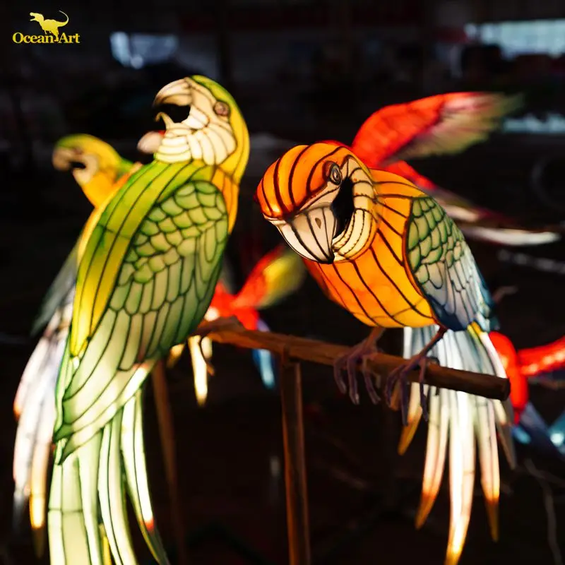 Chinese New Year Artificial Decoration Outdoor Waterproof Animal Silk Lantern