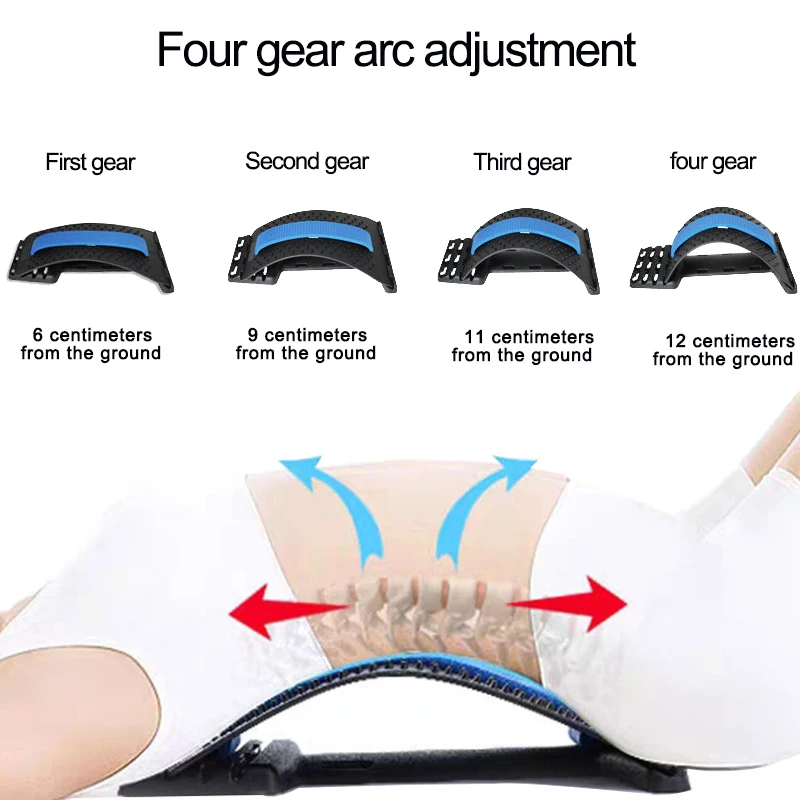Lumbar Back Waist Relief Massage Stretcher 4 Gears 10 Magnets Magnetic Traction Device Relief Pain Stretcher
