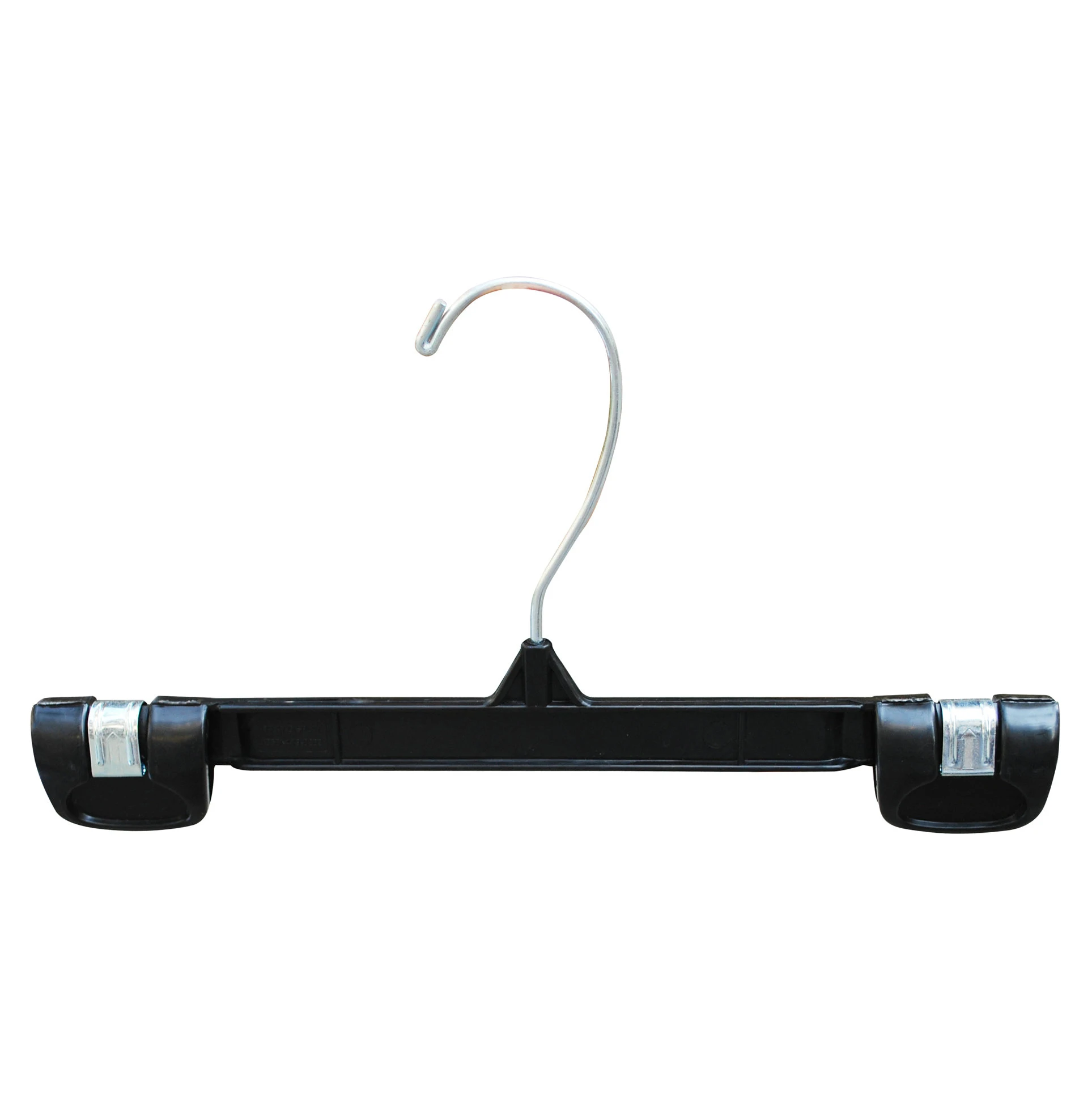 BLACK PANTS HANGER WITH SOFT PAD WITH BLUE ZINK HOOK