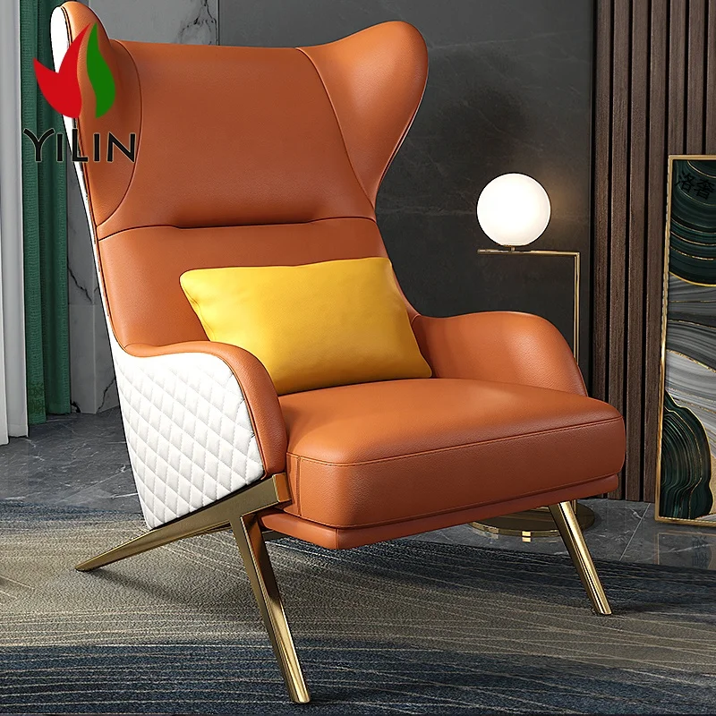 Modern Leather Imola Designer Living Room Home Furniture Leisure Single Sofa Relax Chair Lounge Chair And Ottoman