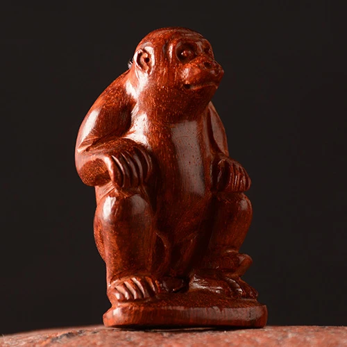 red ebony Chinese zodiac sculpture