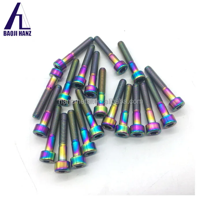 Gr5 Anodized Colored M3 M4 M5 M6 M7 M8 M10 Bicycle Motorcycle titanium Screw