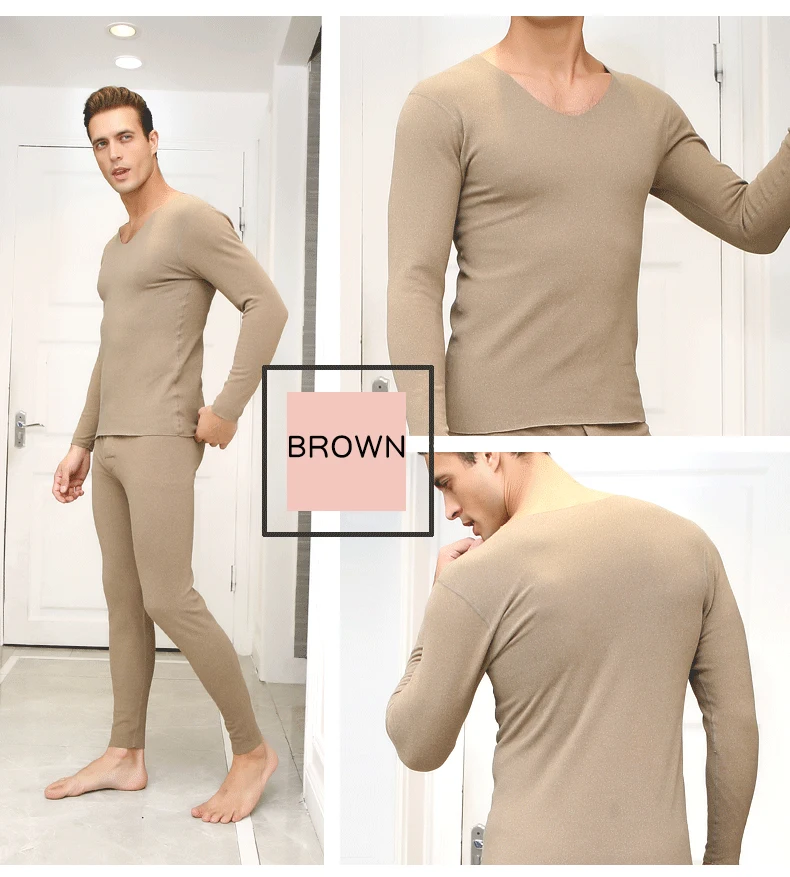 
V Neck Tagless Logo Skating Thermal Underwear for Men 