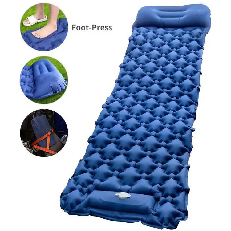 
Compact Ultralight Camping Backpacking Sleeping Air Pad Insulated Inflatable Camping Mat Sleeping Pad With Pillow 