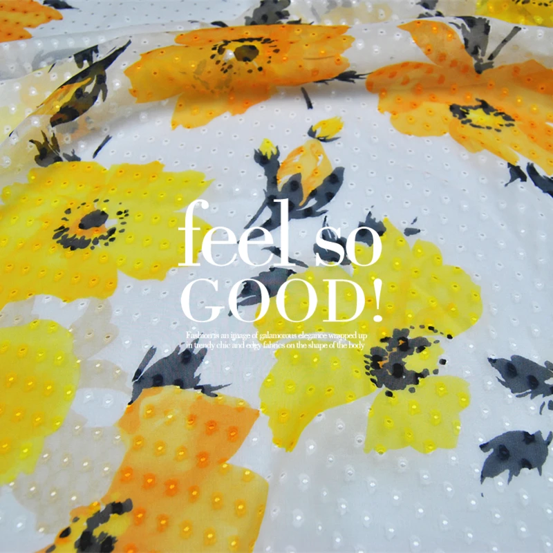 Silk fabric with metallic jacquard lurex silk chiffon fabric