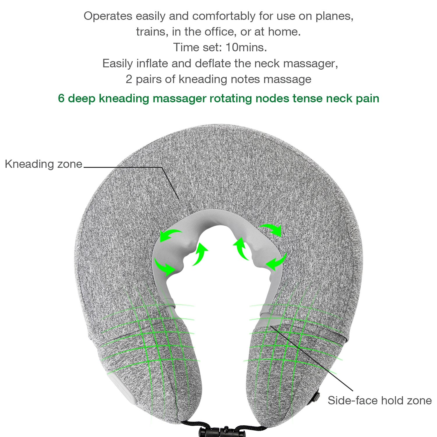 Bi-win hotsale foldable neck massager  u shape neck pillow massager anti wrinkles  pain relief electric Massager Pillow for car