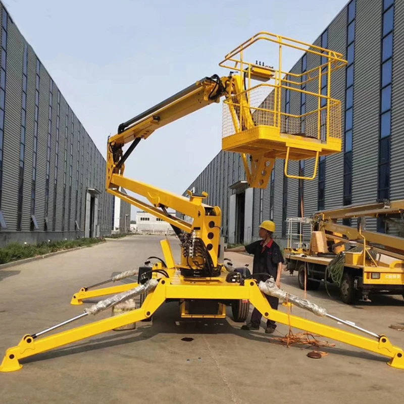 16m 18m 20m Diesel or Electric Cherry Picker Towable Spider Telescopic Boom Lift manlift truck mounted