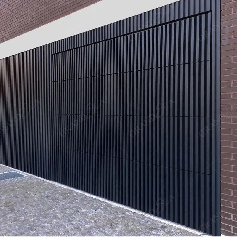 Aluminum Sectional Garage Door Automatic Glass Frameless Garage Grille Design Garage Door