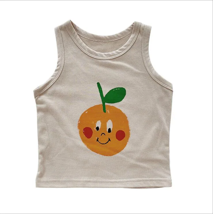 
Summer Vest Kid Hot Sale Lovely 100% Cotton Sleeveless T-shirt Animal Fruit Letter Pattern Custom Vest For Kids Boy 