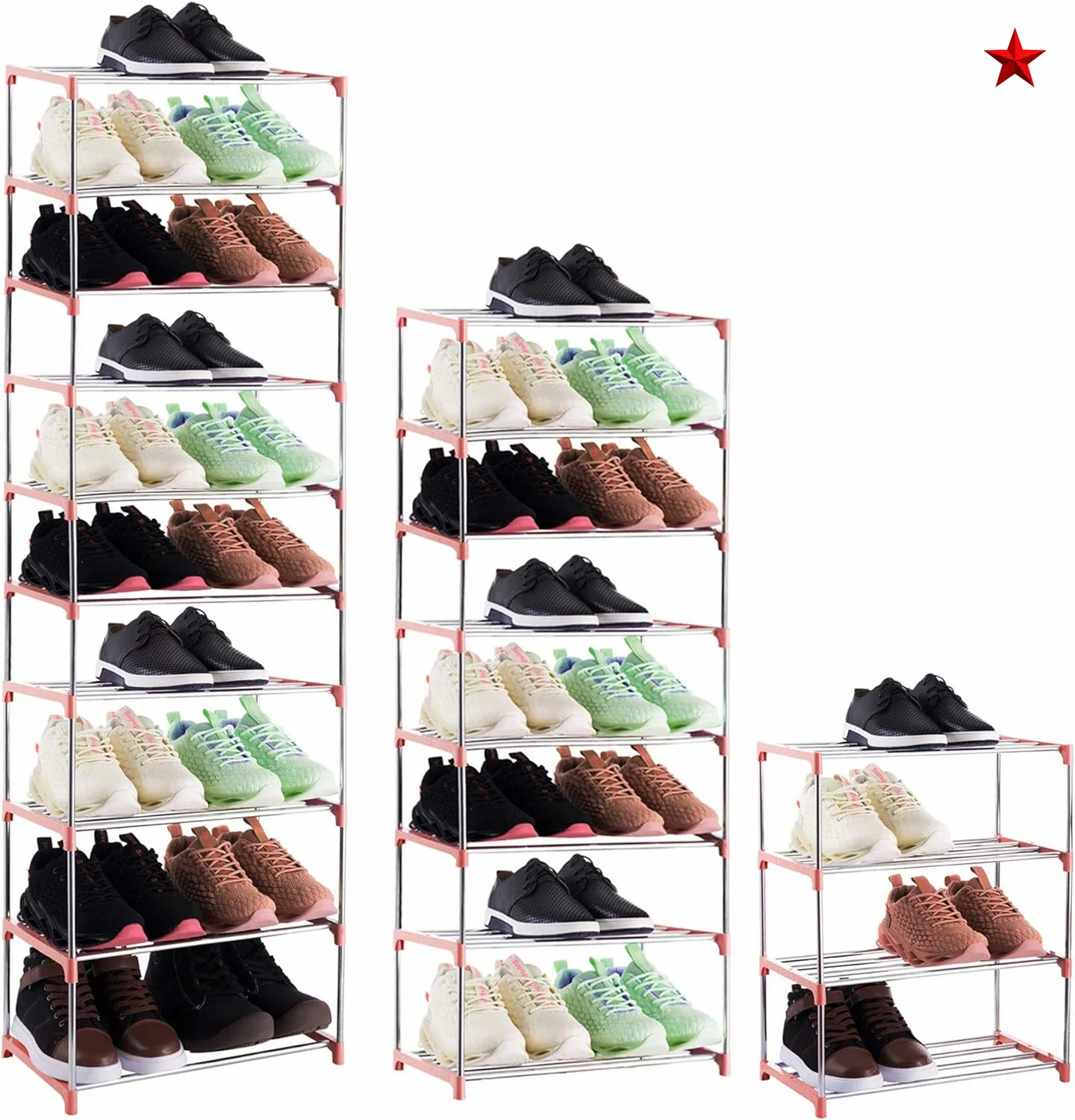 Shoe Rack 10-tier Shoe Rack Storage OrganizerStackable Space Saving Shoe Shelf
