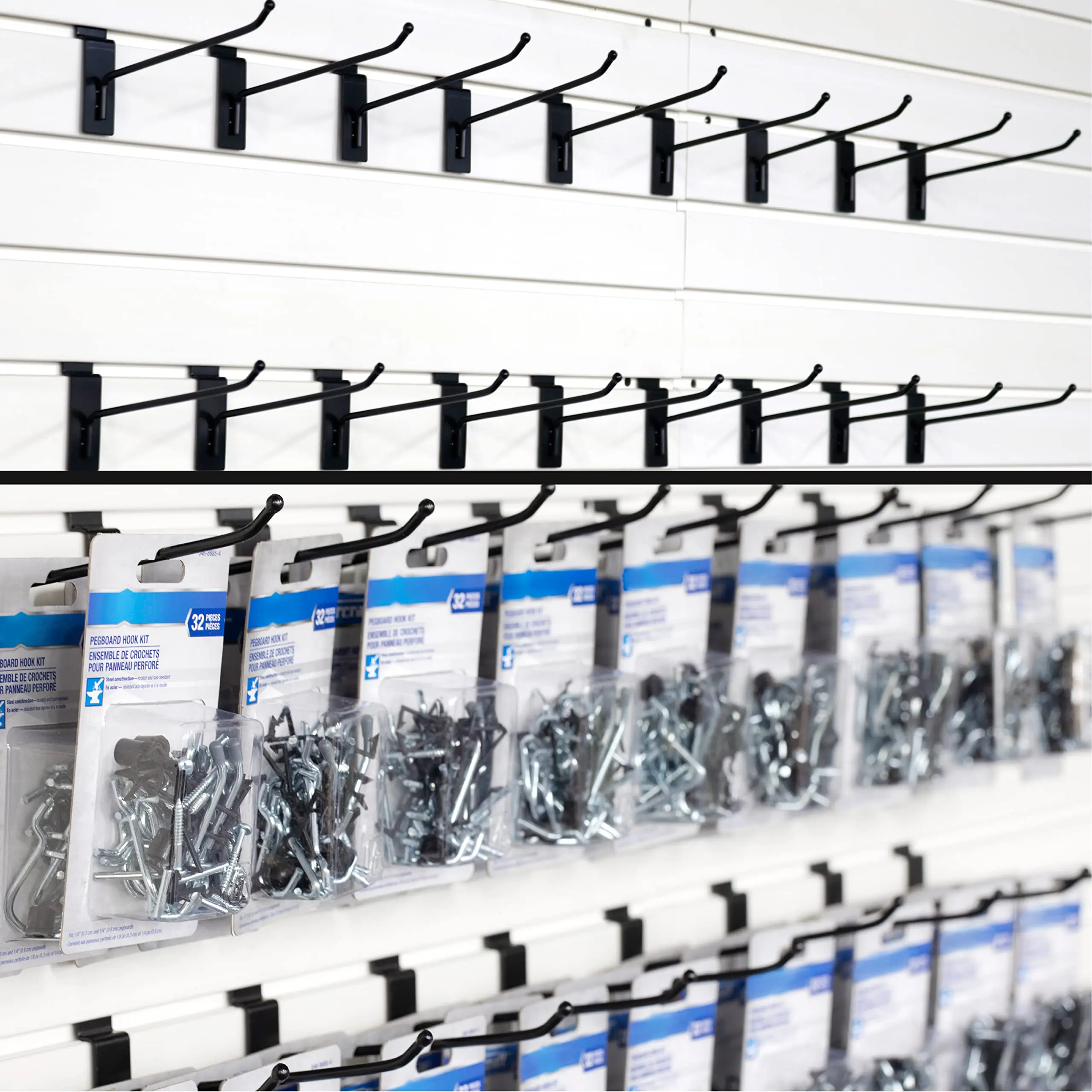 Customized Size Grid Panel Metal Clothes Hanging Wall Price Tag Pegboard Hooks Slatwall Display Hook Wire Hook