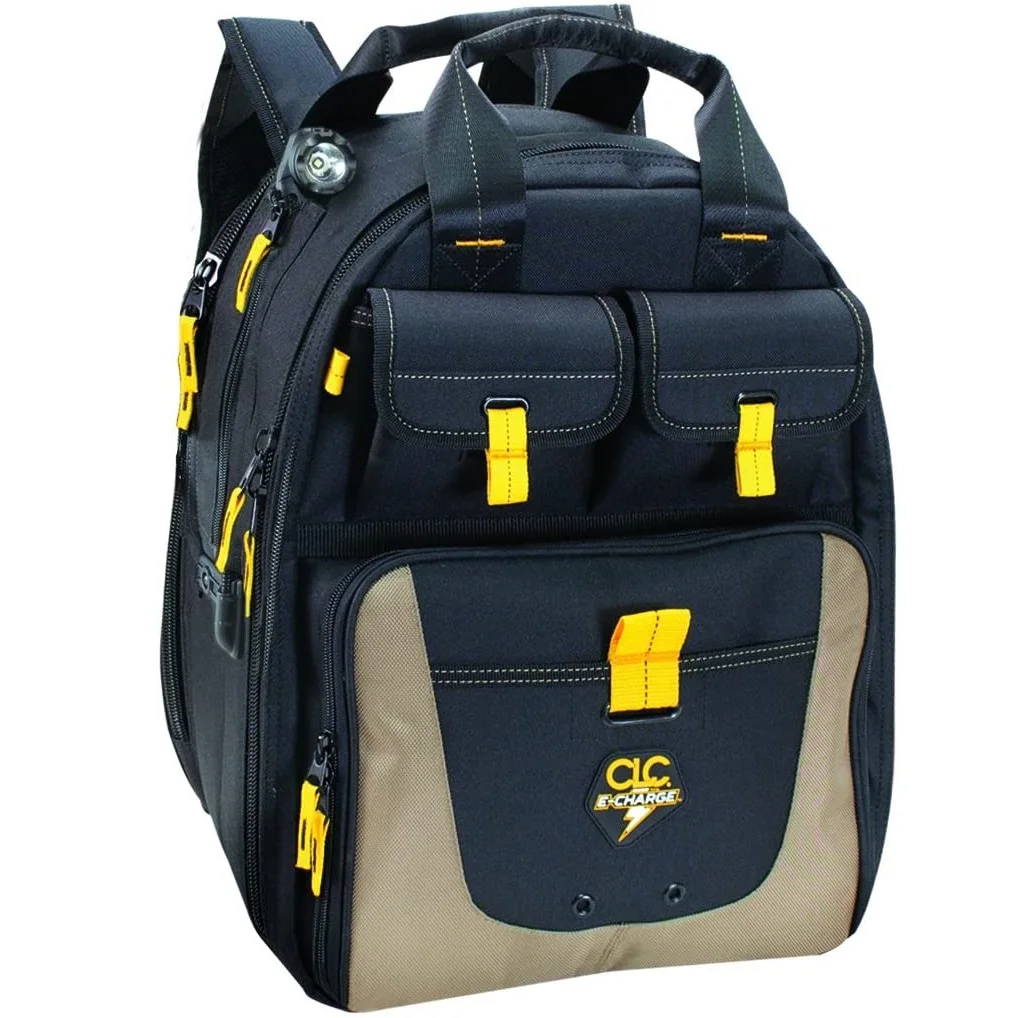 Бесплатный образец ECPL38 E-Charge с подсветкой, рюкзак для инструментов с USB-зарядкой, 36 карманов, сумка для инструментов