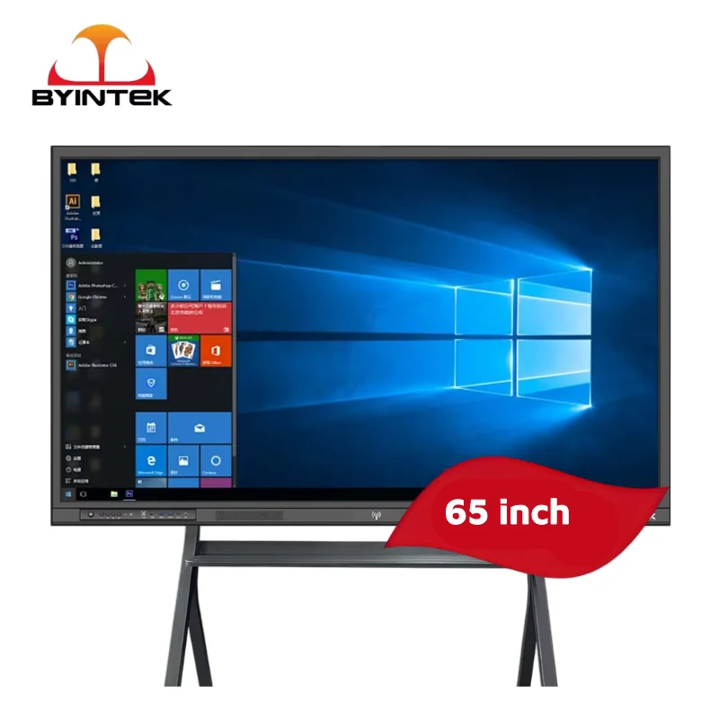 BYINTEK Education Use Android Window Double System Smart Board 65 Inch All In One Touch Interactive Smart Boards For Sale