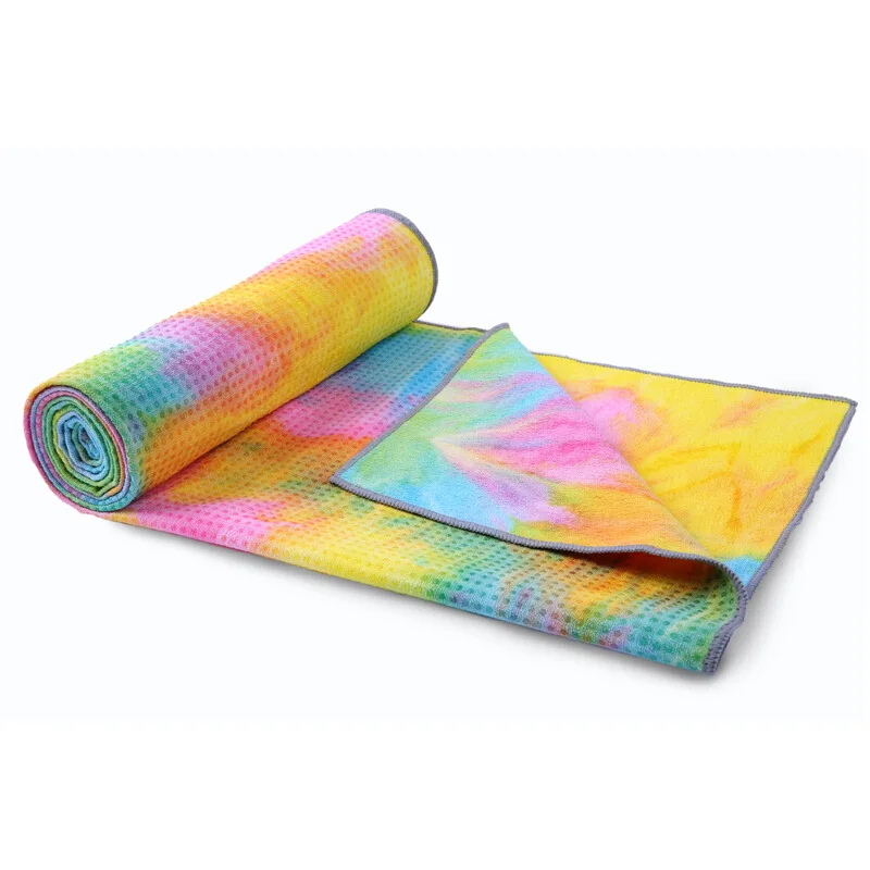 
Silicone anti-skid yoga towel sports fitness yoga blanket tie-dye printed beach yoga towel 