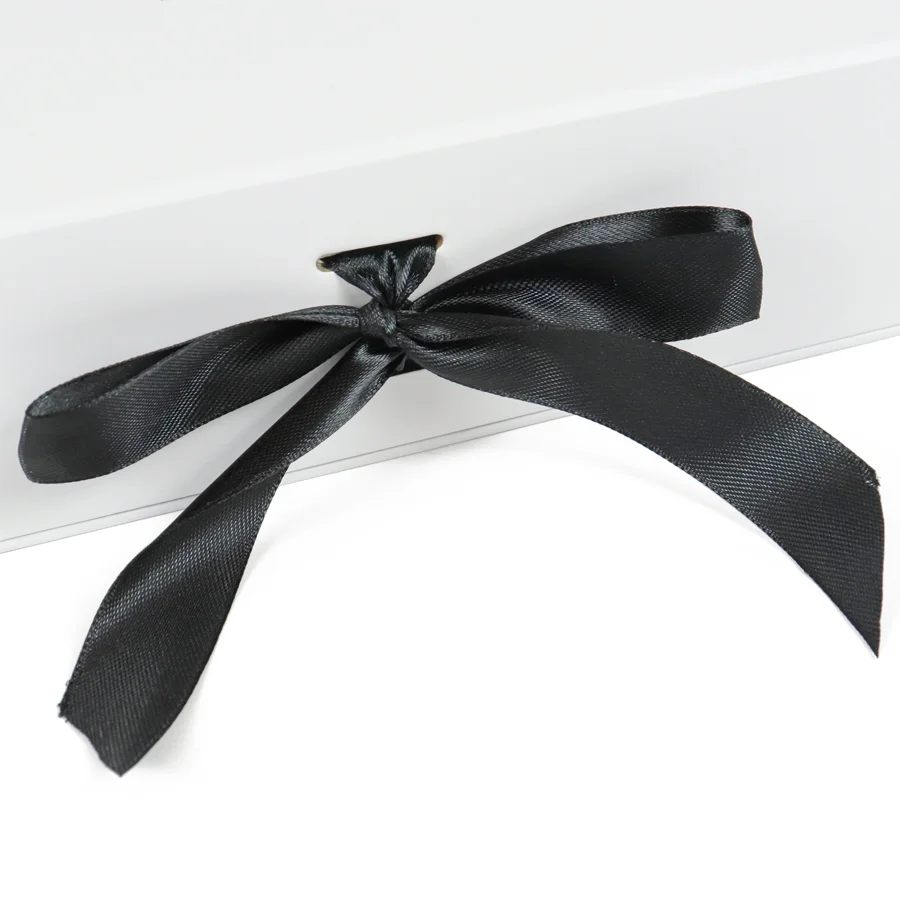 Rigid Cardboard Personalized Baby Shower Gift Box Biodegradable Clothing Magnetic Paper with Tie Bow Ribbon Satin Insert