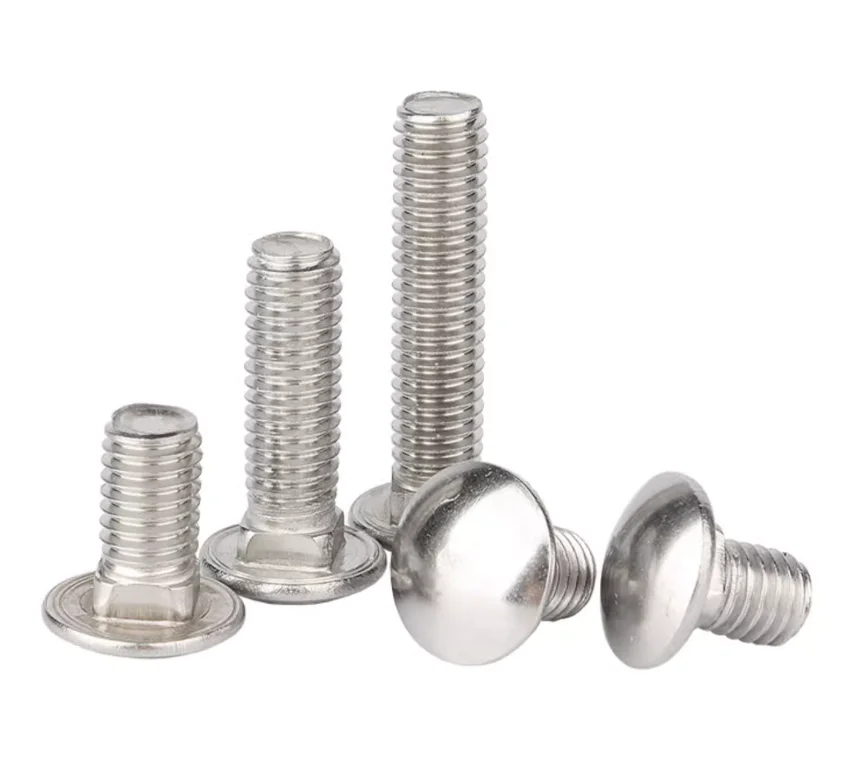 M6 M8 M10 M12 M16 304 Stainless Steel GB12 Truss Round Head Square Neck Carriage Screw Coach Bolt For Shelf Desk L=12MM-140MM