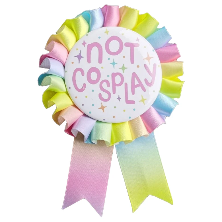 High Quality Custom 100% Polyester Colorful Ribbon Rosette with Button Badge