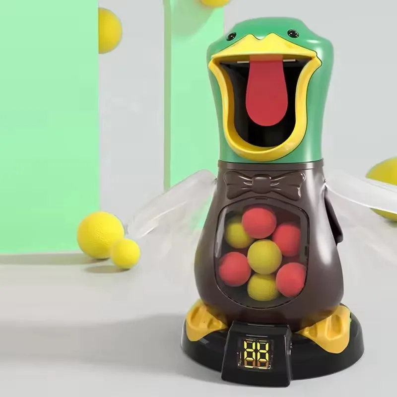 Happy Play Game Aerodynamic Soft Egg Bullet Duck Children Hit Me Duck Shooting Sport Toy With Light And Sound