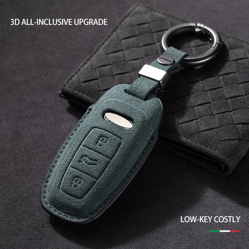Auto Accessories Leather Car Key Bag Remote Auto Key Holder Organizer Smart Car Key Case Cover For Audi Car