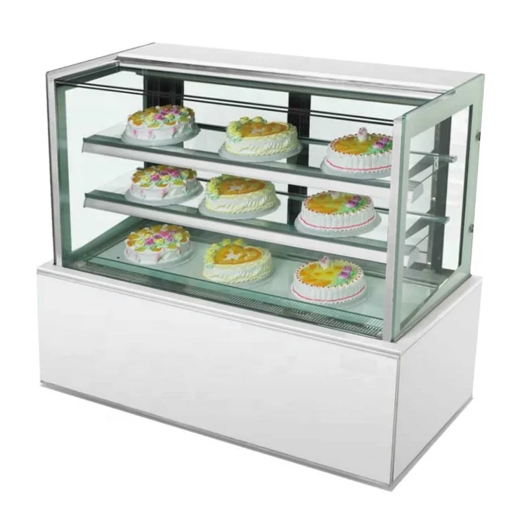 1.2m cake showcase Marble dessert refrigeratorRight Angle Sushi Display Cabinet