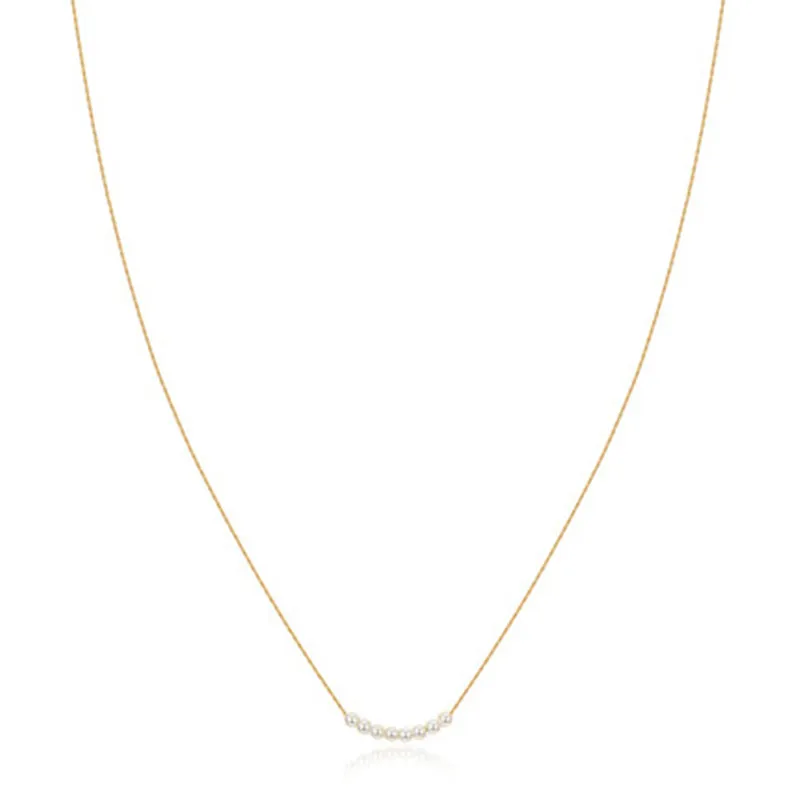 Изысканные 14K позолоченный жемчужный чокер ювелирные изделия стерлингового серебра 925 минималистичный праздничное платье с жемчужинами на воротнике и ожерелье