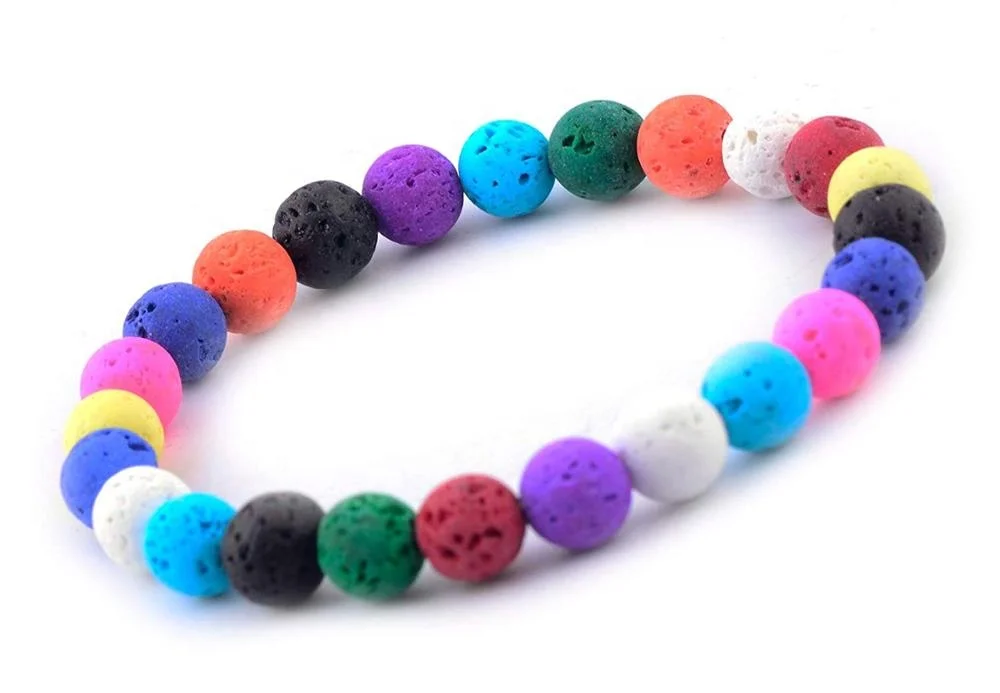 
10mm Colored Lava Beads Stone 