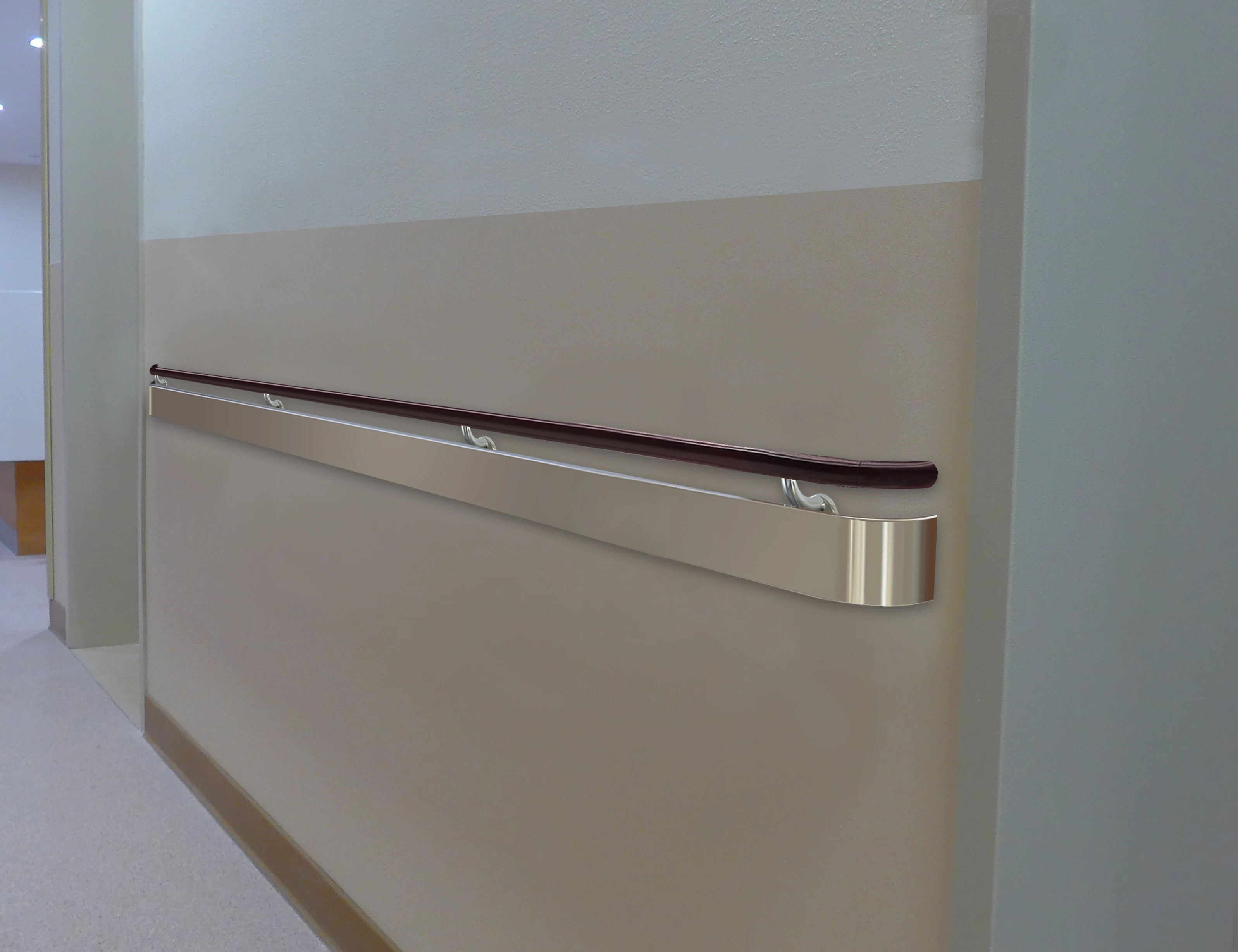 Wooden Handrail for Stairs Plastic stainless steel Handrail for Hospital Wall with Good Quality