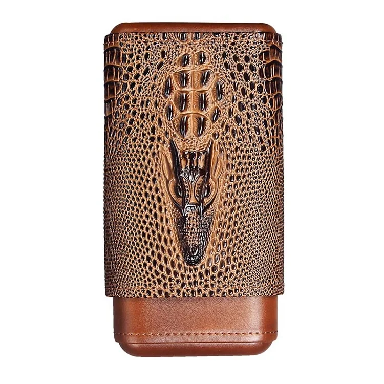 custom display travel leather copper golf cart plastic 3 finger with cutter stingray tip cigar case