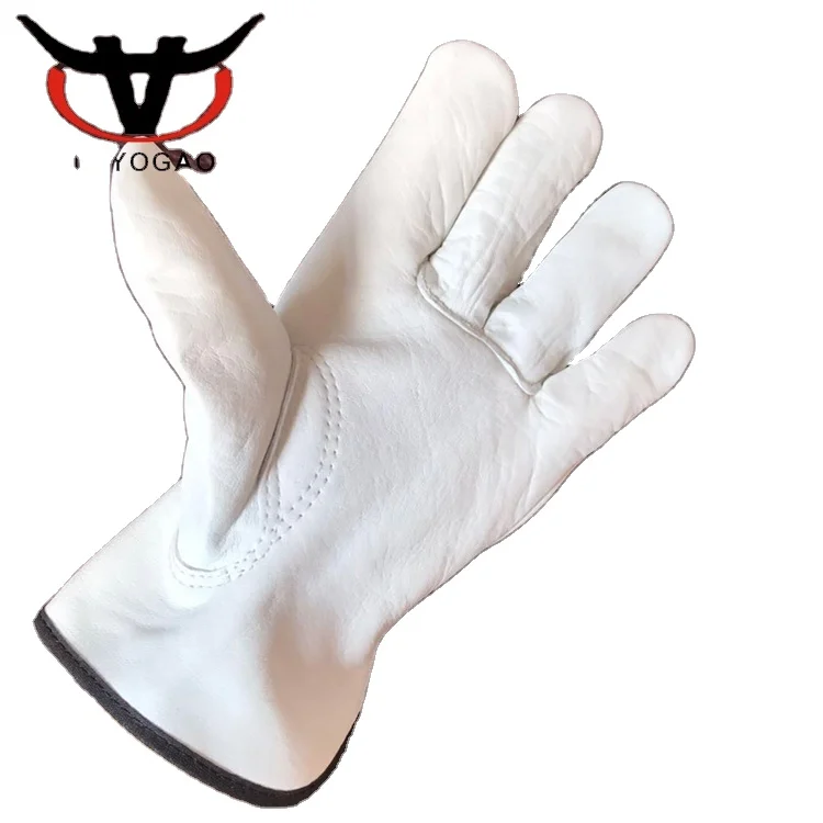 Factory gloves  Goatskin white  Leather Driver  leather gloves driving work gloves for men