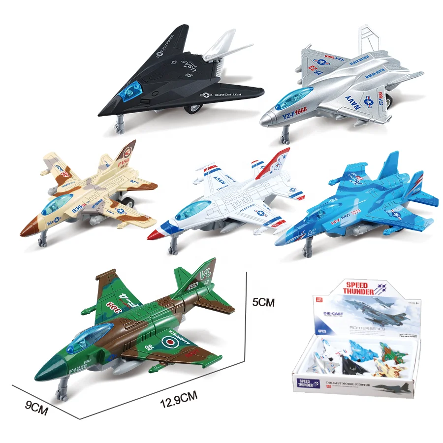 Wholesale Customized Children Simulation Mini Fighter Jet Model Boy Toy Alloy Rebound Aircraft Model Plane Airplane Toys